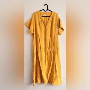 Wonderly Mustard Button-Up Dress